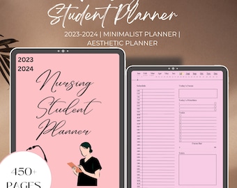 Nursing Student Planner 2023-2024, Nursing School Planner,  Academic Planner,  Nursing  Study Guide, Digital Student Planner, Nursing Study