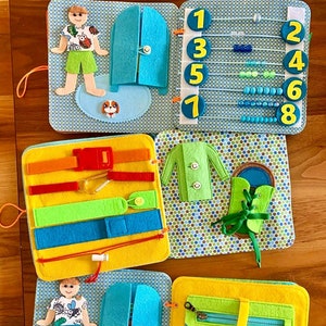 Learning Busy Board, Busy Quiet Book, Customized Baby Gift, Baby Shower Montessori Toys, First Birthday, Toddler Activity Toys,New Year Gift