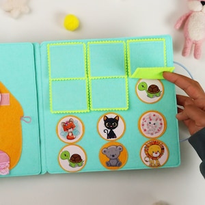 Matching Game Quiet Book for Toddler, Brain Boosting Toys for Boy/Girl, Educational Baby Book with Montessori Activities, Best Gift for Kids