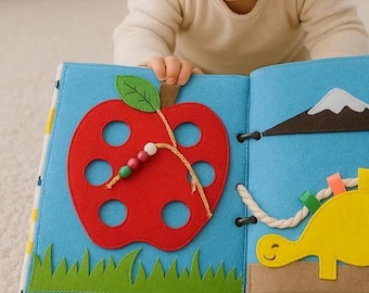 Cooking and Eating Quiet Book, Children Pretend Play Food and Kitchen, Best Gift for Kids, Toddler Montessori Toys, Baby Activity Busy Book