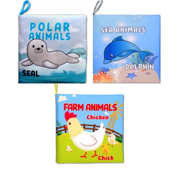 Animals Soft Cloth Baby Book Toddler Busy Book Early Learning Animals Toys Nontoxic washable educational Infant Book Fabric Sensory Book Etsy Canada