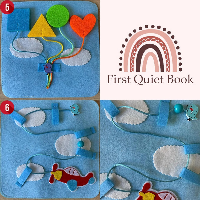 Quiet Book Toddler, Busy Book, Felt Montessori Book, Activity Sensory Book, Kids-Baby Soft Book Toy, Toddler Busy Book 1 Year Old,Busy Board zdjęcie 5