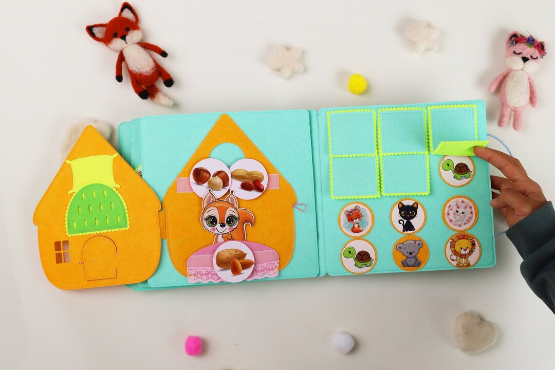 Matching Game Quiet Book for Toddler, Brain Boosting Toys for Boy/girl