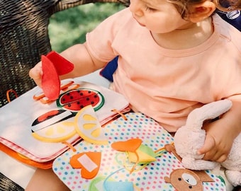 First Quiet Book, Busy Book, Toddler Quiet Book, Quiet Book for Baby 1 Year Old, Felt Montessori and Sensory Activity Book,Travel Busy Board