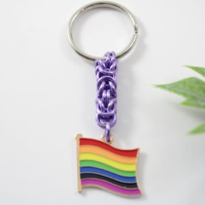 Purple Bizantine Pride Flag Keychain