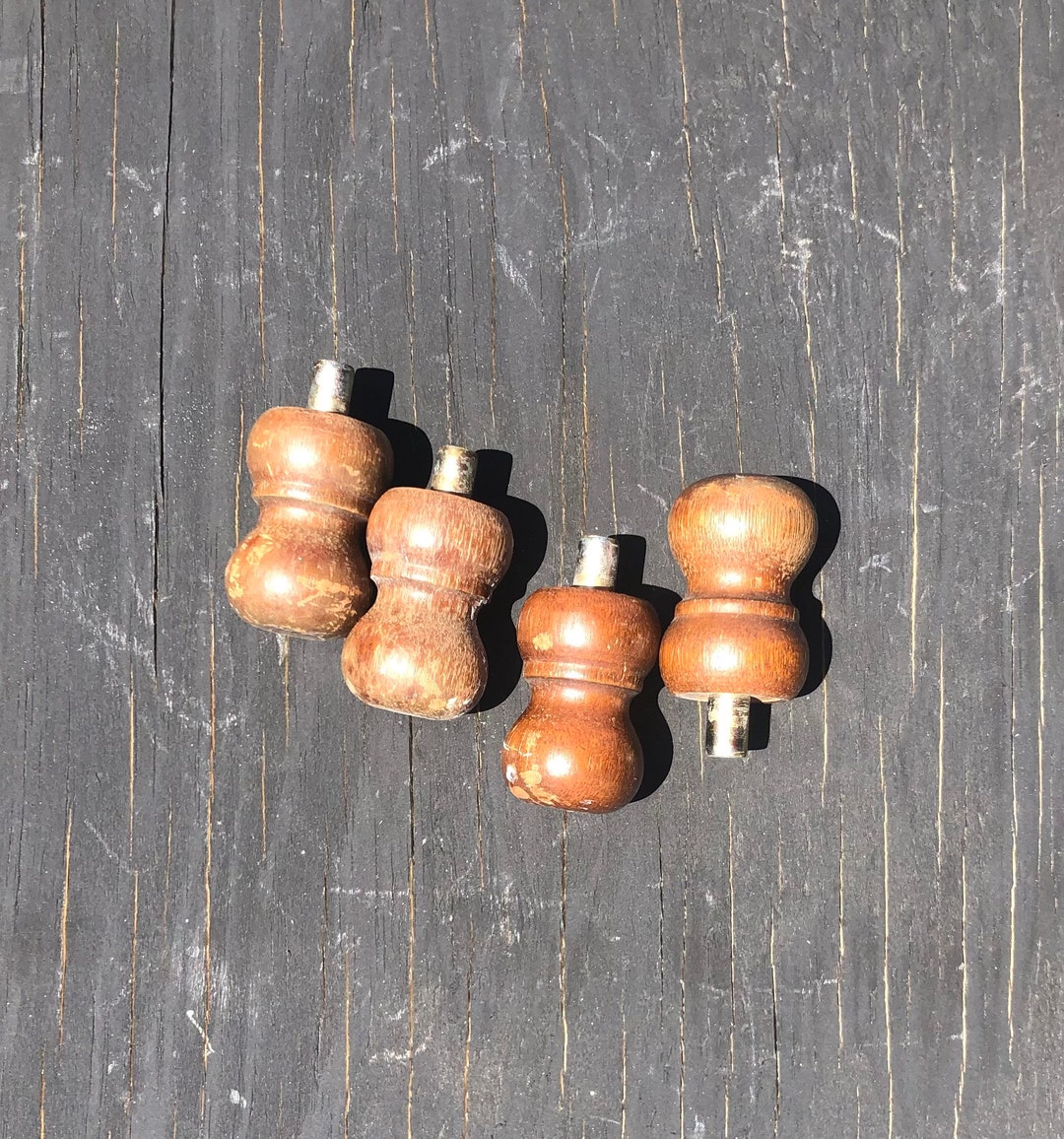 SP28 FOUR Vintage Wood Spindle Finials, Shabby, Farmhouse, Country Etsy
