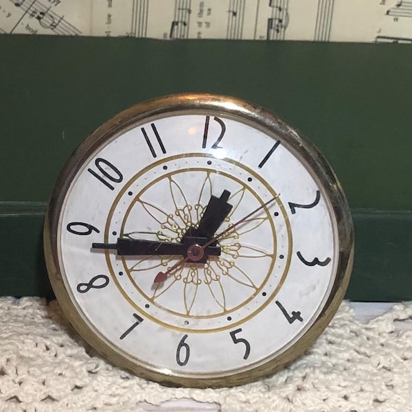 CP-7 Vintage Metal Clock Face with Mechanism/Movement – Salvage, Antique Steampunk