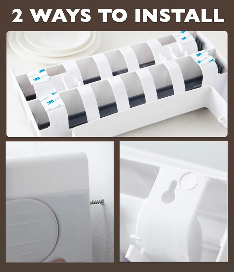 Aluminum Tin Foil and Plastic Cling Wrap Dispenser With Paper Etsy