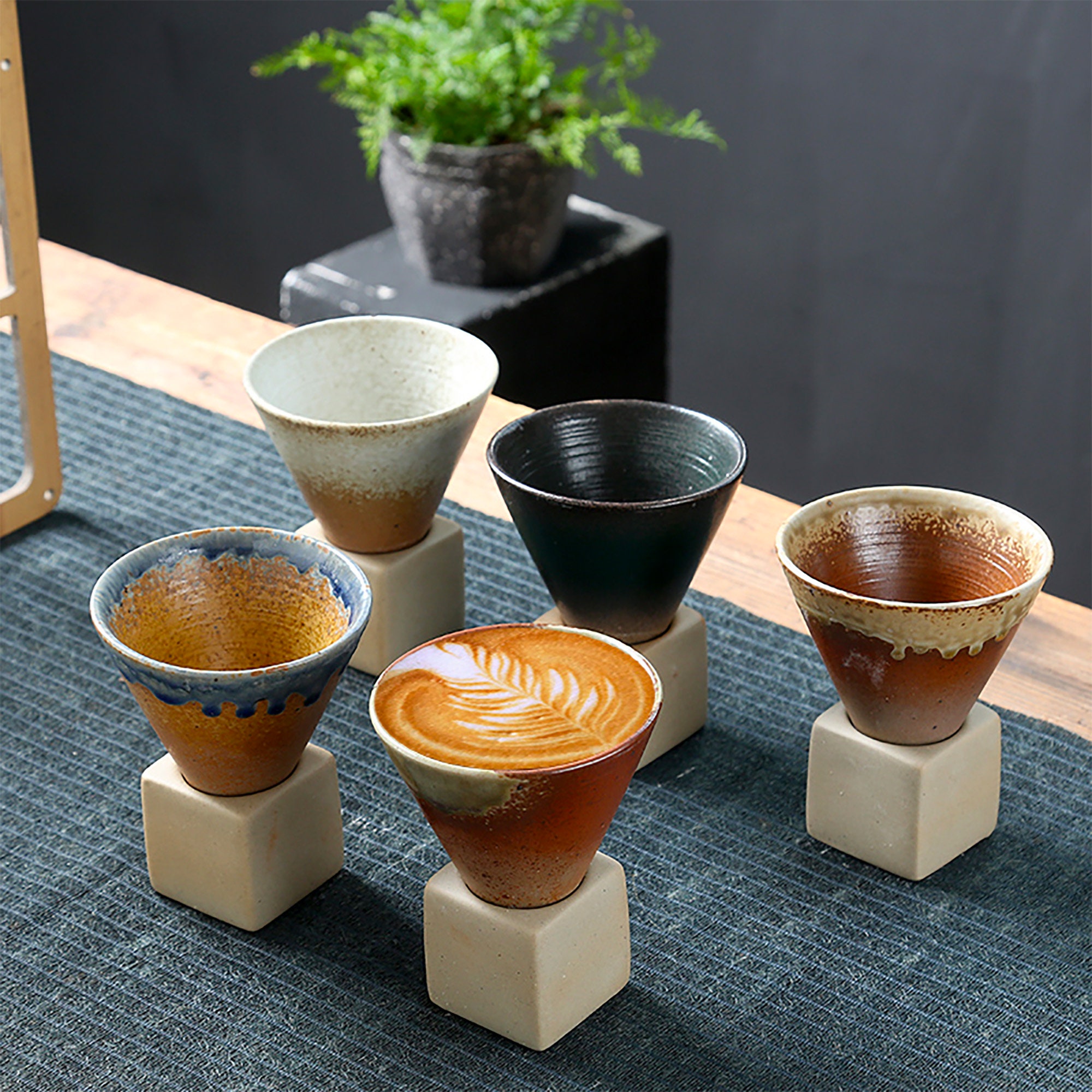 Unique Ceramic Cone Shaped Cups for Coffee Espresso Etsy