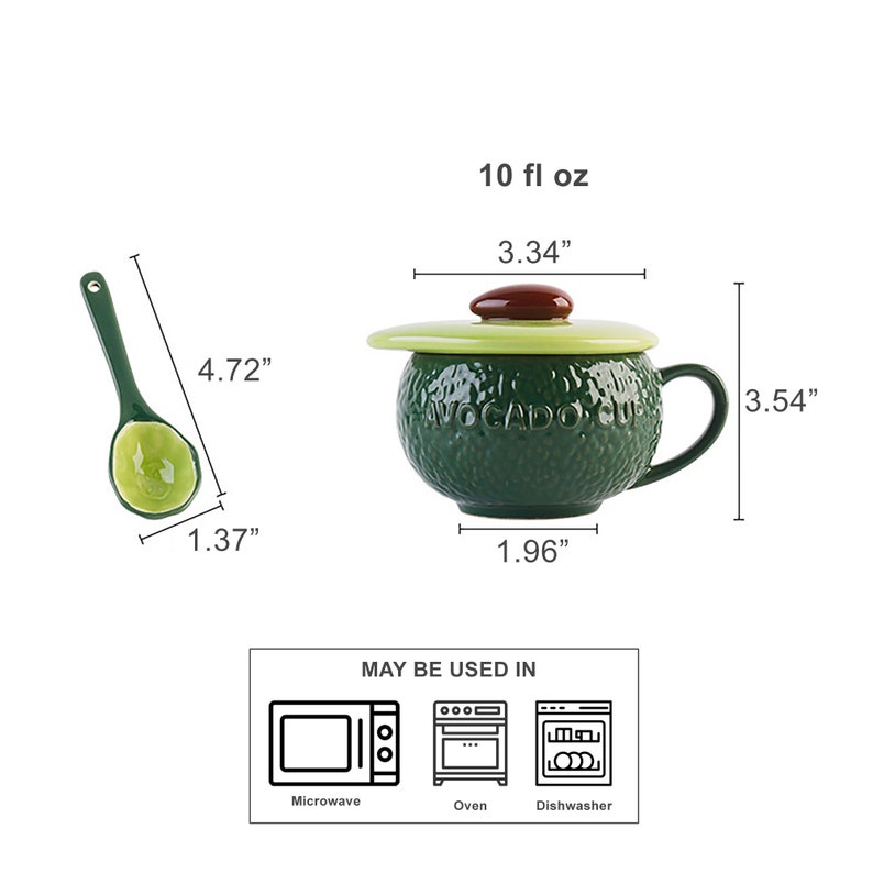 Porcelain Avocado Soup Bowl With Cover and Spoon Breakfast Etsy