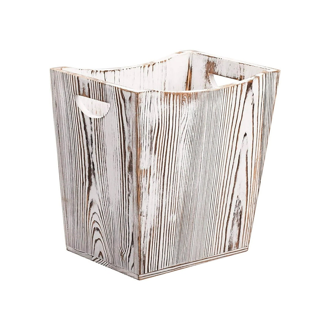 Rustic White Farmhouse Trash Can for Bathroom Bedroom Family Etsy