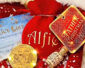 NICE LIST Father Christmas Gold Coin | North Pole Treasury™ | Leave as a Stocking Filler or Christmas Eve Box idea (with Elf Dust)