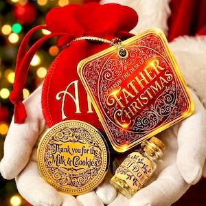 DANKE für die Milch & Kekse Weihnachtsmann Goldmünze! Nordpol Treasury ™ Münzsammlung. Auf dem Leckerli-Teller des Weihnachtsmannes lassen