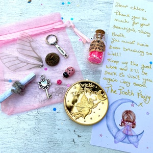 Tooth Fairy Kit With Tooth Fairy Gifts. PersonalIsed Tooth Fairy Letter. Tooth Fairy Set with Fairy Gold Coin, Fairy Dust (1st Tooth Fairy)