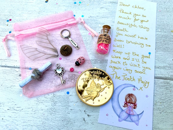 Tooth Fairy Kit With Tooth Fairy Gifts. Personalised Tooth Fairy