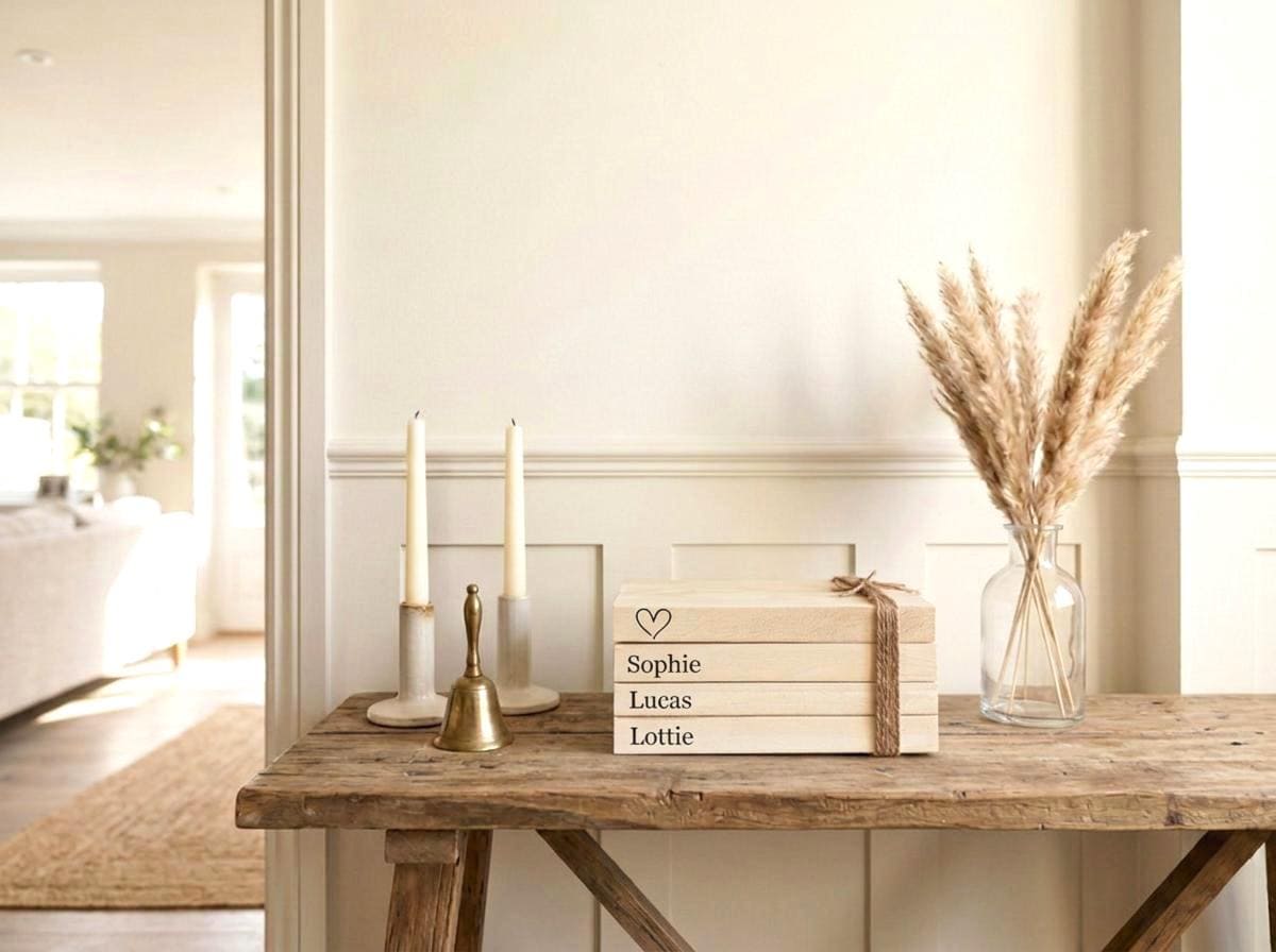 Family Names Personalised Book Stack! White Book Stacks- Home Decor ...