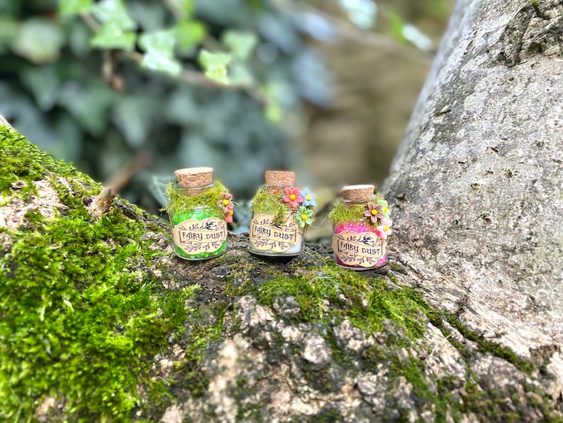 Mini frasco de pó de fada | Presente para a fada do dente | Lembrancinhas para festa da fada do jardim imagem 15