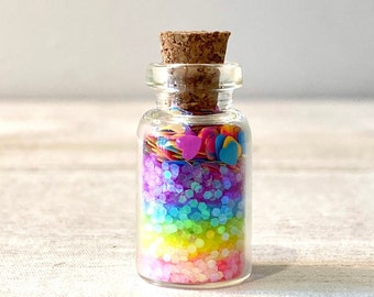 Bouteilles de poussière de fée - Cadeau de fée des dents ou remplissage de sac de fête de fée - Mini bouteilles de poussière de fée scintillantes ! Pièce d'or Fée des dents - Lettre Fée des dents