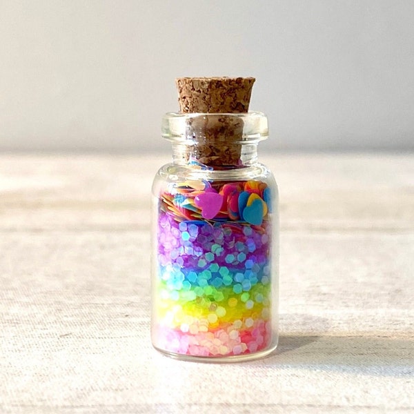 Fairy Dust Bottles - Rainbow Fairy Dust- perfect gift from the Tooth Fairy or Fairy Party Bag Fillers -mini glass Fairy Dust Glitter Bottles