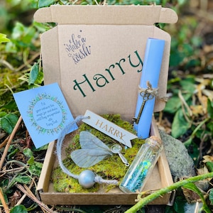 Woodland Fairy BOYS Tooth Fairy Letter Personalised gift box Boy Tooth Fairy kit: Custom Letter, Fairy Dust, Fairy Wings, Magnifying Glas No thank you