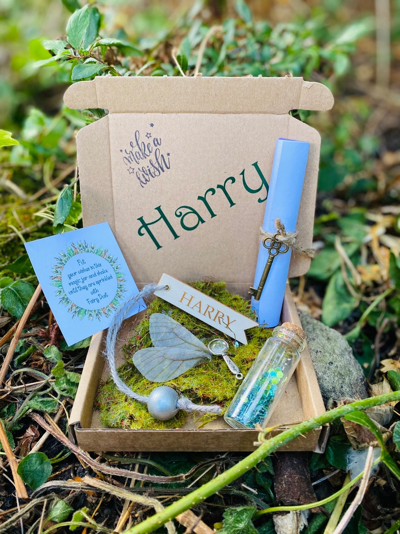 Woodland Fairy BOYS Tooth Fairy Letter Personalised gift box Boy Tooth Fairy kit: Custom Letter, Fairy Dust, Fairy Wings, Magnifying Glas No thank you