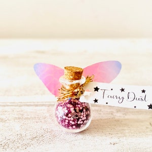Fairy Dust Bottles with Fairy Wings perfect gift from the Tooth Fairy or Fairy Party Bag Fillers / Wedding Favours -mini Fairy Dust Bottles