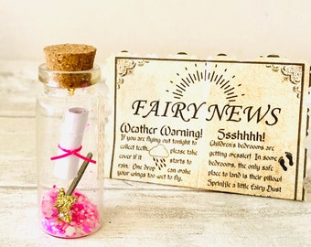 FAIRY NEWSPAPER Tooth Fairy Kit-Tooth Fairy Letter- Tooth Fairy Bottle-Message in a bottle- Tooth Fairy Gifts- Tooth Fairy First Tooth