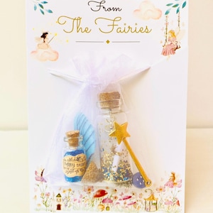 Conjunto de presentes DUMMY FAIRY - Carta de fada de manequim e presentes! Carta personalizada da fada de manequim! Carta de fada de chupeta, bolsa de fada de chupeta!