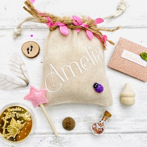 Carta del Hada de los Dientes para Niña del Bosque ESCRITA A MANO, Kit Personalizado para el Hada de los Dientes (Polvo de Hada), Nota para el Hada de los Dientes, Set Personalizado para el Hada de los Dientes