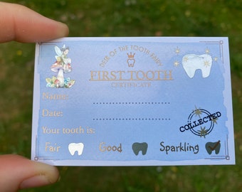 5 Tooth Fairy Receipts! Gift from the Tooth Fairy (Gold Foiled) Tooth Fairy Letter- First Tooth Fairy Visit! Tooth Fairy Bundle Set