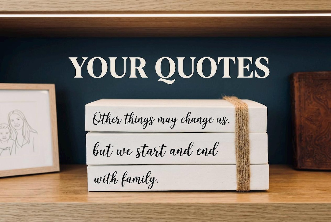 Personalized Quote Book Stack: White Book Ornament, Home Decor - Etsy