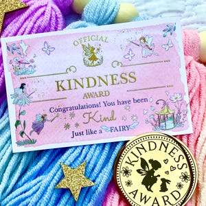 FAIRY FRIEND of KINDNESS Gouden munt en certificaat! Feeënbeloning voor feeënvriend, sprookjesbrieven, cadeau voor goed gedrag! Gouden Tandenfee