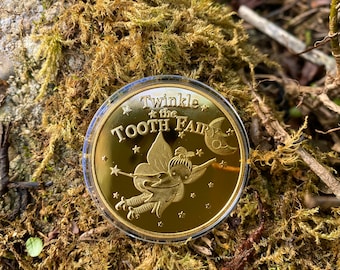 Large Golden Tooth Fairy Coin- perfect Tooth Fairy Gift (special First Tooth Fairy present)