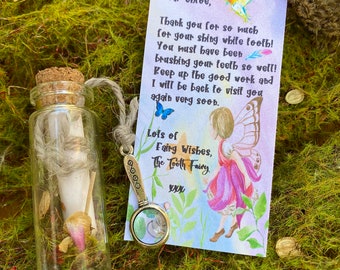 Unisex Tooth Fairy  Personalised Letter- Realistic Letter in a Bottle gift -Boy & Girl’s Tooth Fairy magic custom letter, perfect keepsake