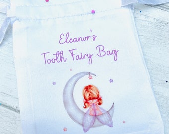 PERSONALISED Tooth Fairy Bag- Loose Tooth Fairy Bag for children to leave teeth in OR for Tooth Fairy gifts to be left in