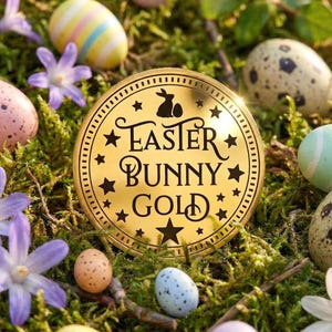 Easter Bunny Gold Coin! Add excitement to your Easter Egg Hunt with some Easter Bunny Treasure! First Easter,  1st Easter Egg Hunt Bag