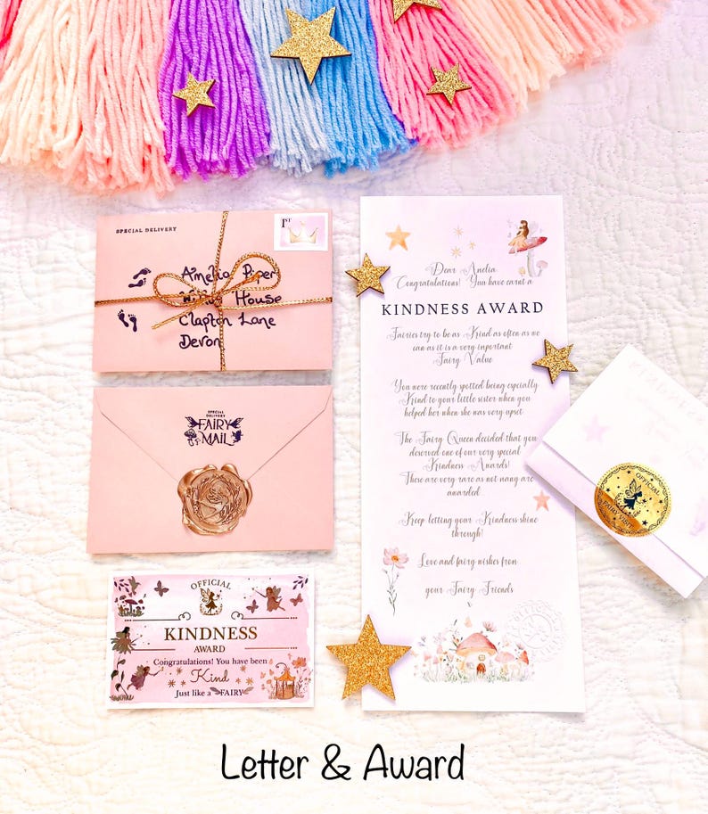 KINDNESS AWARD Certificate and Gold Coin! Fairy Kindness Award! Good ...