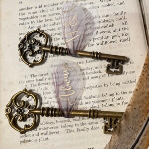 Large Custom Flying Key | Personalized Winged Key | Magical Wedding Decorations image 5