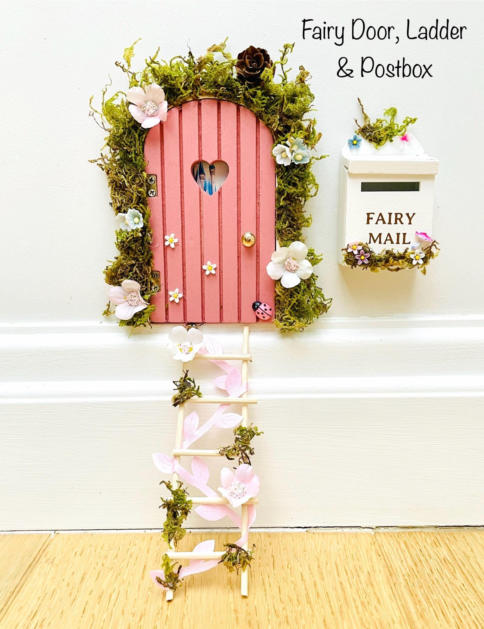 Deluxe Opening FAIRY DOOR With Glowing Windows, Ladder & Fairy Postbox ...