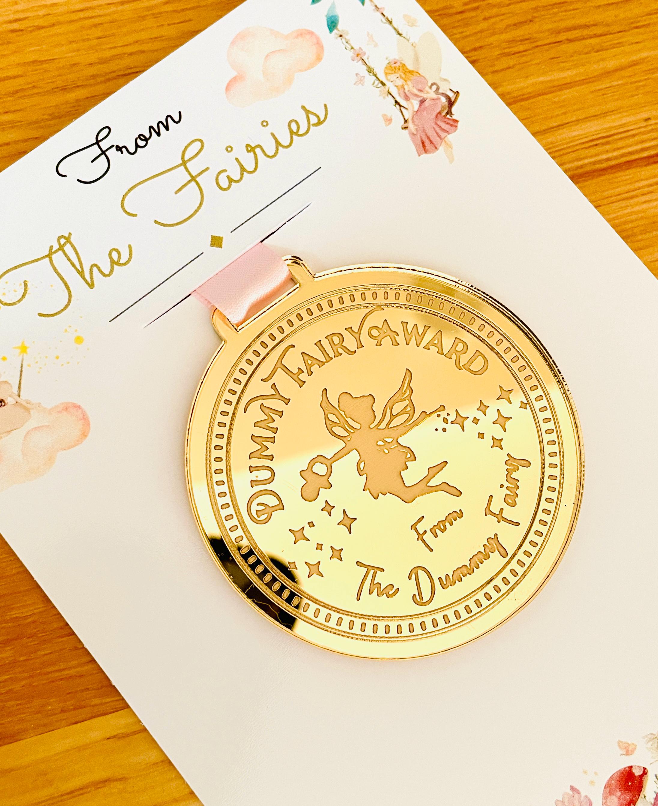 ダミー妖精メダルとダミー妖精手紙！妖精の金貨と妖精の粉。おしゃぶり 