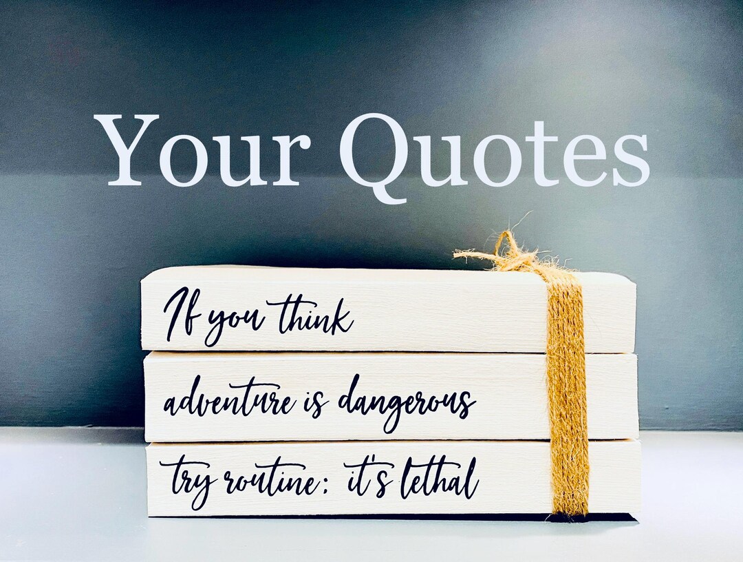 YOUR QUOTES Personalised Book Stack! White Book Stacks Home Decor ...