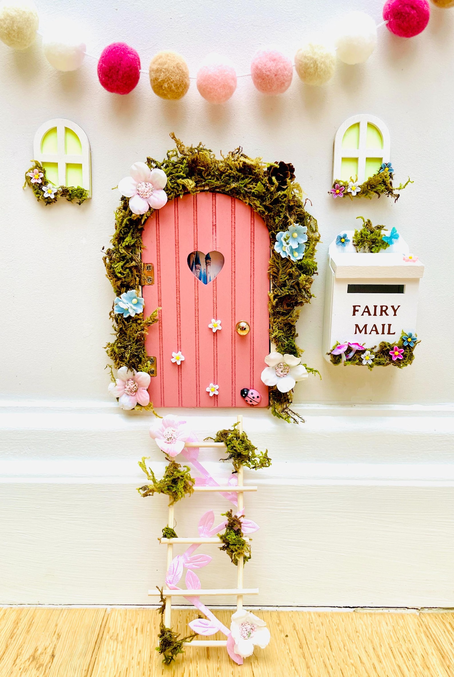 Deluxe Opening FAIRY DOOR With Glowing Windows, Ladder & Fairy Postbox ...
