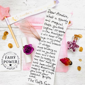 Kit del Hada de los Dientes: Varita de Hada de los Dientes personalizada, Carta del Hada de los Dientes, Polvo de Hada y Regalos del Hada de los Dientes