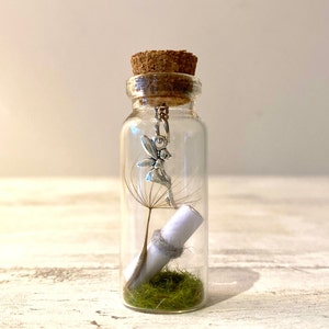 Tooth Fairy Letter- Tiny Tooth Fairy Kit with message in a bottle- Dandelion in a bottle Tooth Fairy Set