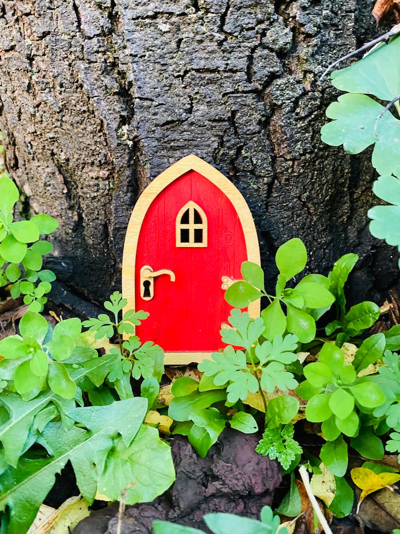 Painted Tooth Fairy Door with gifts from the Tooth Fairy Fairy Door Only