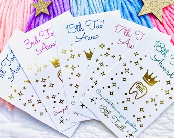 20 TOOTH FAIRY Collection Receipts - 1 for every tooth! Tooth Fairy Certificate Awards! First Tooth & Last Tooth! Fairy Dust