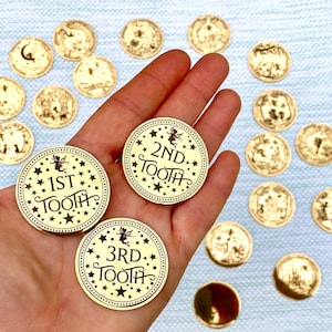 20 Monedas de Oro del Hada de los Dientes: ¡una por cada diente! Kit para el Primer Hada de los Dientes para Niñas y Niños. ¡Moneda del Último Hada de los Dientes de Leche! Fichas del Hada de los Dientes