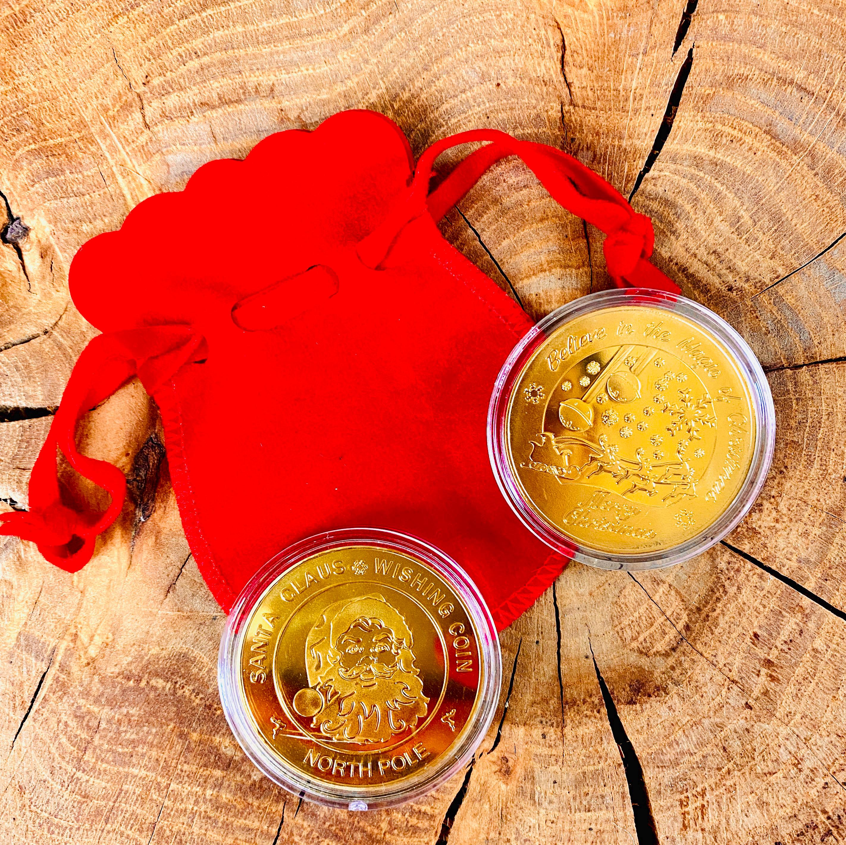 サンタコイン - 完璧なサンタクロースへの贈り物 (クリスマスイブボックス詰め物 - パーソナライズ) - 素敵なリスト -  太ったクリスマスゴールドコイン - サンタゴールドコイン