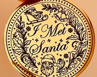 Honorary Elf™ Collection- 30 Custom Professional Santa Gold Coins BULK LOT- ‘I Met Santa, Nice List’ Father Christmas Grotto Coins. 38mm
