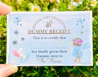 DUMMY FAIRY Quittung, Feen Goldmünze & Dummy Feen Medaille! Schnullerfee, Schnullerfee-Münze! Schnuller Fee Goldmünze, Binky Fairy Medaille